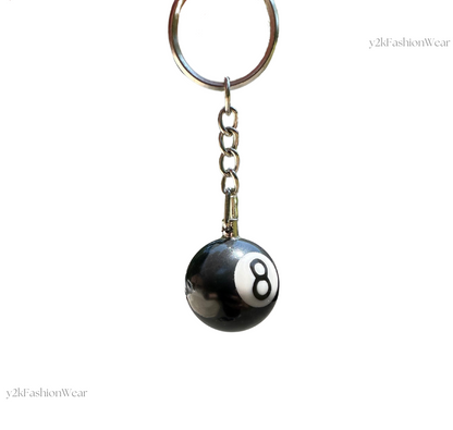 Retro 8 Ball Keychain - Unique & Stylish